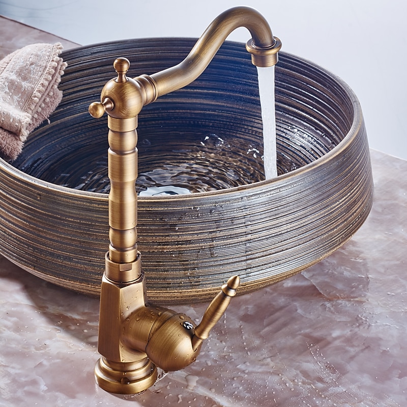 Bathroom Sink Faucet Copper/Centerset Basin Faucet Single Handle One Hole Bath Taps Contain with Cold and Hot Water4