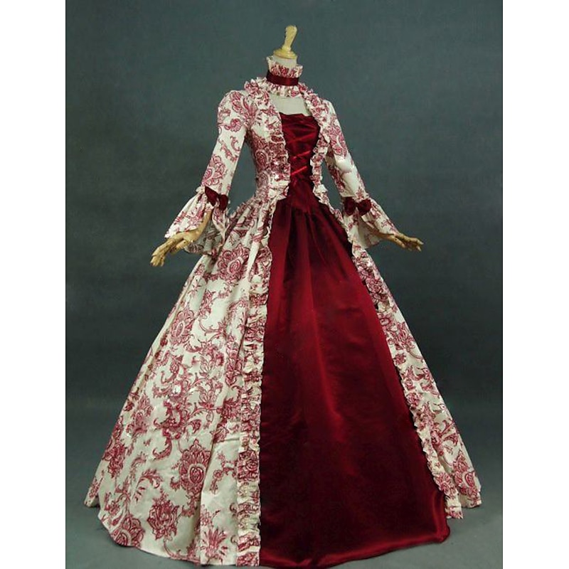 Rococo Victorian Cocktail Dress Long Length Dress Party Costume Masquerade Plus Size Normal Poet Sleeve Plus Size Ball Gown Fancy Dress Women's Royal Party Prom Carnival of Venice Dress4
