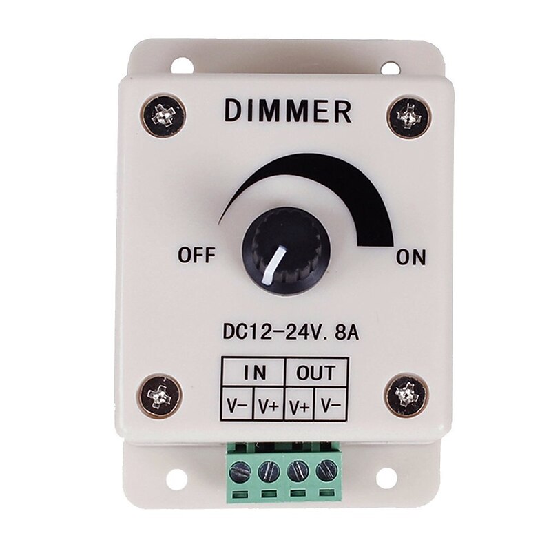 PWM Dimming Controller For LED Lights or Ribbon 12 Volt 8 AmpAdjustable Brightness Light Switch Dimmer Controller DC12V 8A 96W for Led Strip Light