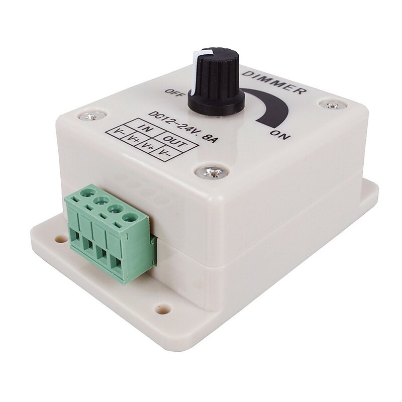 PWM Dimming Controller For LED Lights or Ribbon 12 Volt 8 AmpAdjustable Brightness Light Switch Dimmer Controller DC12V 8A 96W for Led Strip Light3