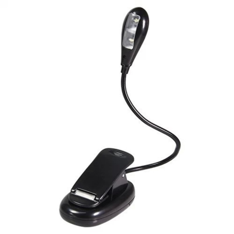 LED Clip On Book Reading Bed Light Lamp Rechargeable Portable Reading 1W Flexible 360° USB AAA Batteries for Computer4
