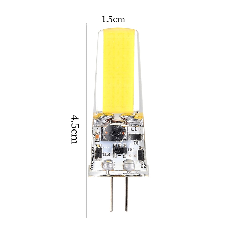 G4 T3 5W 500lm COB LED Bi-pin Light Bulb Dimmable for Cabinet Light Ceiling Lights RV Boats Outdoor Lighting 50W Halogen Equivalent Warm White Cold White AC/DC12V2