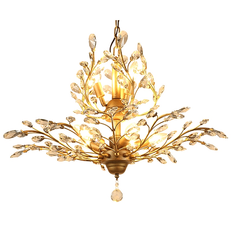 8-Light 78 cm Chandelier LED Pendant Light Metal Crystal Antique Brass Modern Contemporary 110-120V / 220-240V3