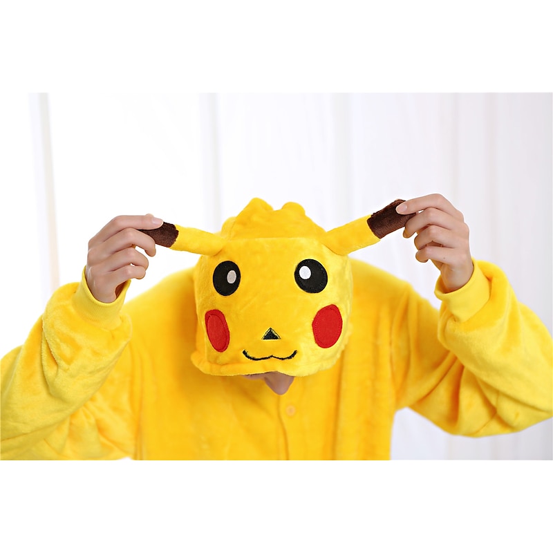 Adults' Patchwork Halloween Props Holiday Jewelry Onesie Costume Carnival Costume Pika Pika Onesie Pajamas Kigurumi Pajamas Funny Costume For Men and Women Christmas Carnival New Year Cartoon4