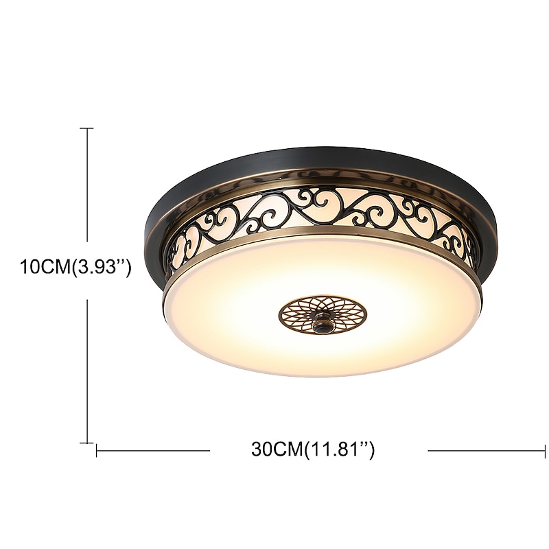 30 cm Ceiling Light LED Flush Mount Lights Metal Bronze Vintage Traditional / Classic Country 110-120V 220-240V4