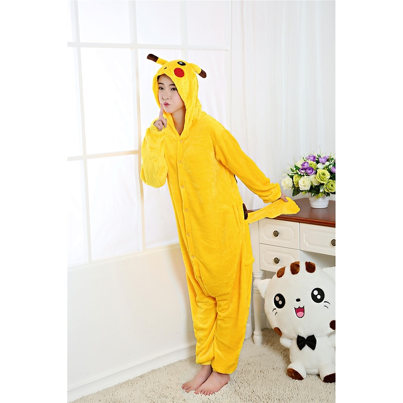 Adults' Patchwork Halloween Props Holiday Jewelry Onesie Costume Carnival Costume Pika Pika Onesie Pajamas Kigurumi Pajamas Funny Costume For Men and Women Christmas Carnival New Year Cartoon3