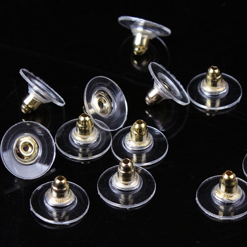 50pcs Earring Back For Women's Casual Daily Silver Plated Gold Plated White