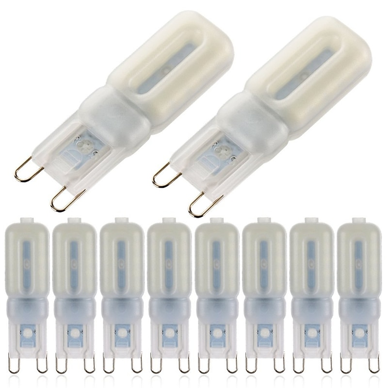 10pcs 5W LED Bi-pin Lights Bulbs 500lm G9 22LED Beads SMD 2835 Dimmable Landscape 50W Halogen Bulb Replacement Warm Cold White 360 Degree Beam Angle 220-240V 110-120V