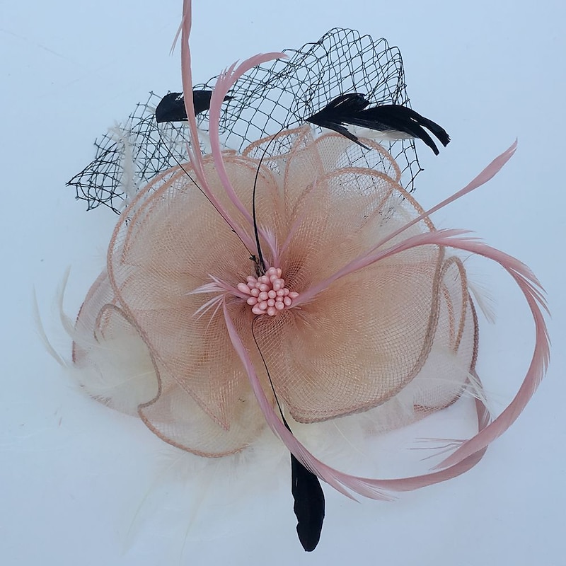 Feather / Net Fascinators Kentucky Derby Hat / Headwear / Birdcage Veils with Floral 1PC Wedding / Special Occasion / Tea Party Headpiece3