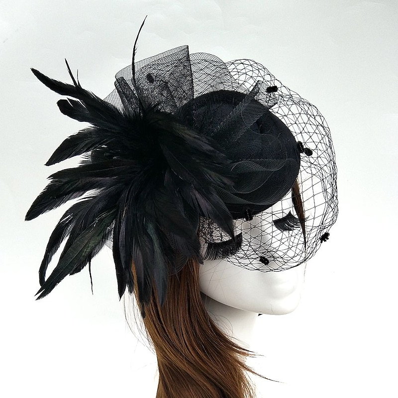 Fascinators Kentucky Derby Hat Flowers Hats Feather Net Pillbox Hat Wedding Special Occasion Horse Race Ladies Day Melbourne Cup With Floral Headpiece Headwear