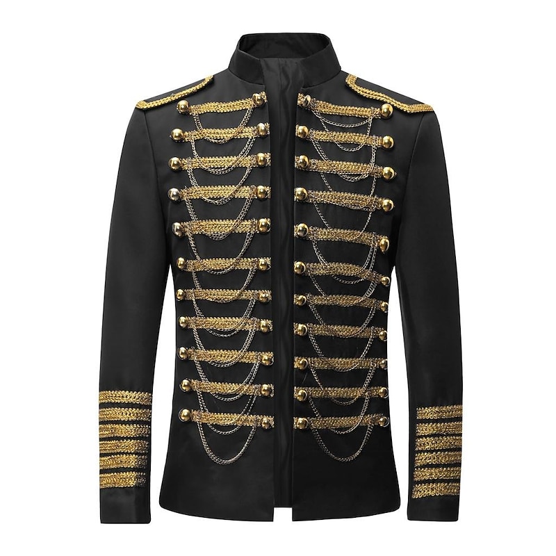 Elegant Classical Retro Vintage Party Costume Masquerade Suits & Blazers Prince Uniforms Cosplay Slim Fit Ball Gown Fancy Dress Men's Halloween Masquerade Wedding Masquerade Cocktail Party Coat2