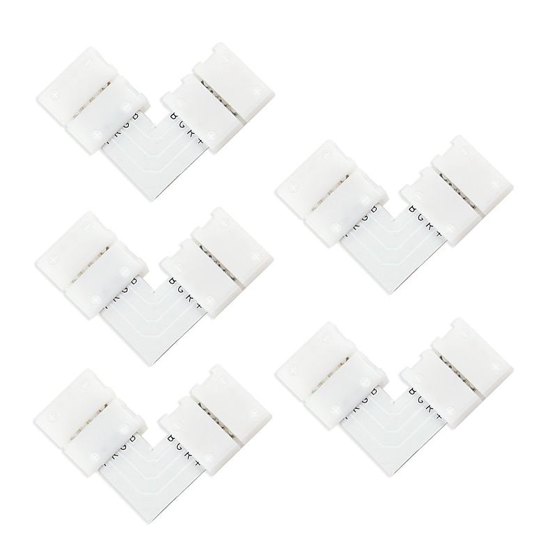 5pcs 4 pin DIY LED RGB Strip Light Connector Adapter 5050 LED 10mm L-shape