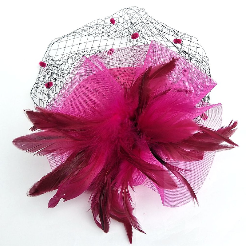 Fascinators Kentucky Derby Hat Flowers Hats Feather Net Pillbox Hat Wedding Special Occasion Horse Race Ladies Day Melbourne Cup With Floral Headpiece Headwear3