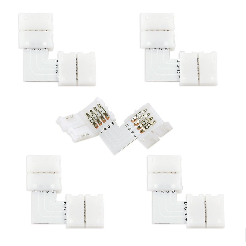 5pcs 4 pin DIY LED RGB Strip Light Connector Adapter 5050 LED 10mm L-shape3