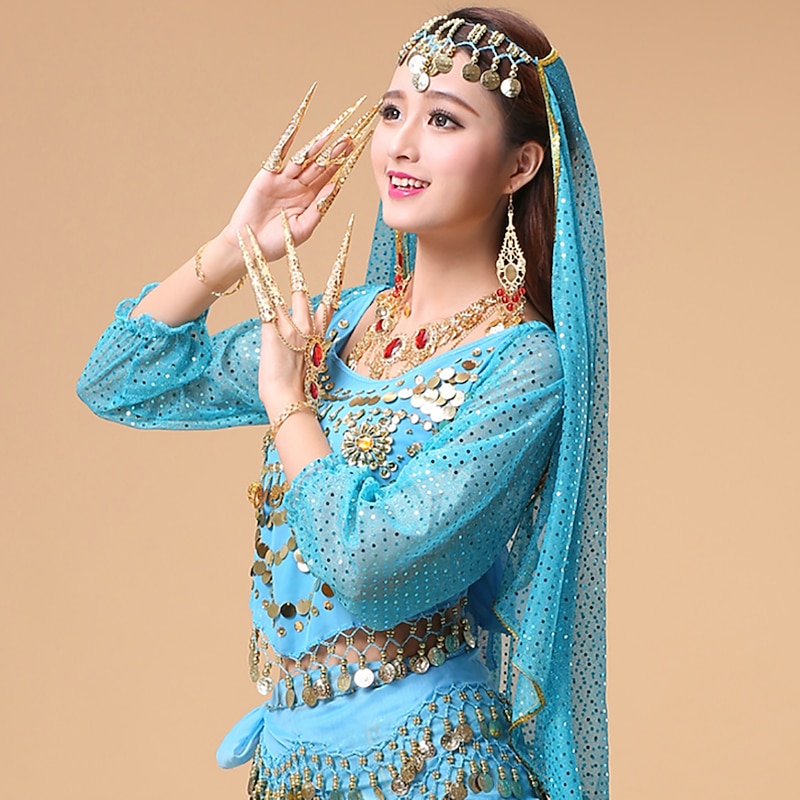 Belly Dance Veil Women's Performance Tulle Crystals / Rhinestones Headwear2