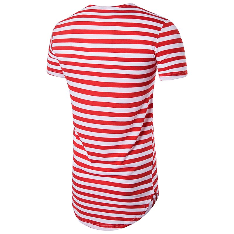 Men's Unisex Striped T shirt Short Sleeve Shirt Round Neck Daily Sports Black Red Navy Blue Light Grey Plus Size Print Clothing Apparel Basic4