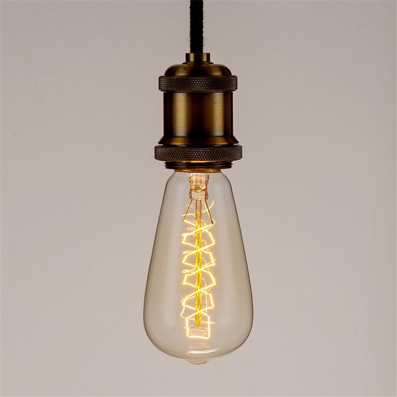 5pcs 40W Edison Vintage Incandescent Light Bulb E26 E27 Dimmable Decorative Antique Filament Lamp Bulb for Indoor Wall Hanging Ceiling Light Fixtures Amber Warm 220-240V4