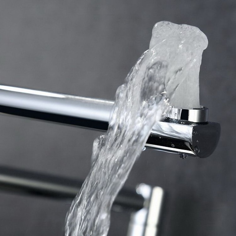 Kitchen faucet - Single Handle One Hole Chrome Pot Filler Wall Mounted Contemporary Kitchen Taps4