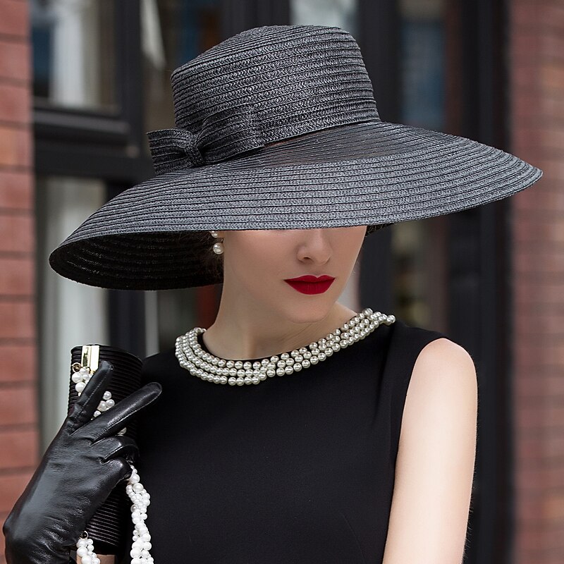 Tulle / Basketwork Kentucky Hat / Hats / Headwear with Floral 1pc Wedding / Special Occasion / Casual Headpiece dress to impress Race Day Dress3