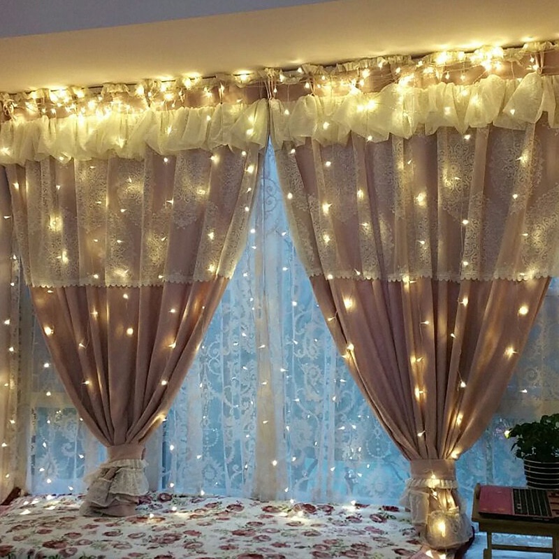 Elegant Wedding Reception Party Christmas Wedding Decorating Lights 3Mx2M 240LEDs White Warm White Multicolor Light Bedroom Home Indoor Outdoor Décor Curtain String Light3