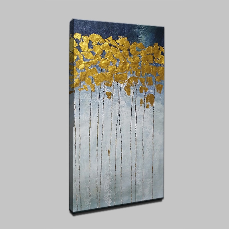 Oil Painting Handmade Hand Painted Wall Art Abstract Gold Plant Floral Home Decoration Décor Rolled Canvas No Frame Unstretched2