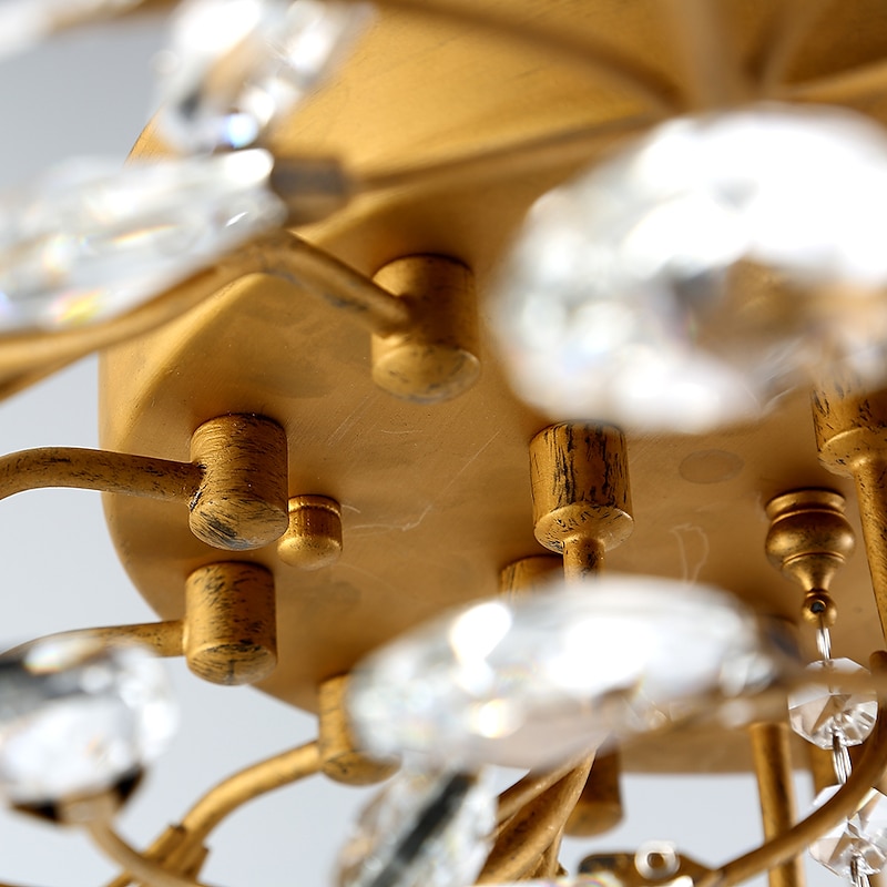 15-Light 90 cm Ceiling Lights LED Crystal Flush Mount Lights Metal Painted Finishes Chic & Modern 200-240V / 110-120V Flower Design4