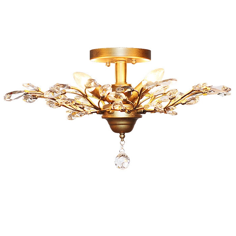 62 cm Chandelier Cluster Design Ceiling Light LED Flush Mount Lights Metal Antique Brass Elegant & Luxurious 110-120V 220-240V CE Certified Flower Design2