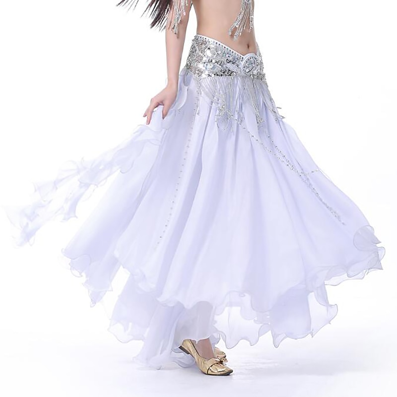 Belly Dance Skirts Sequin Women's Performance High Chiffon