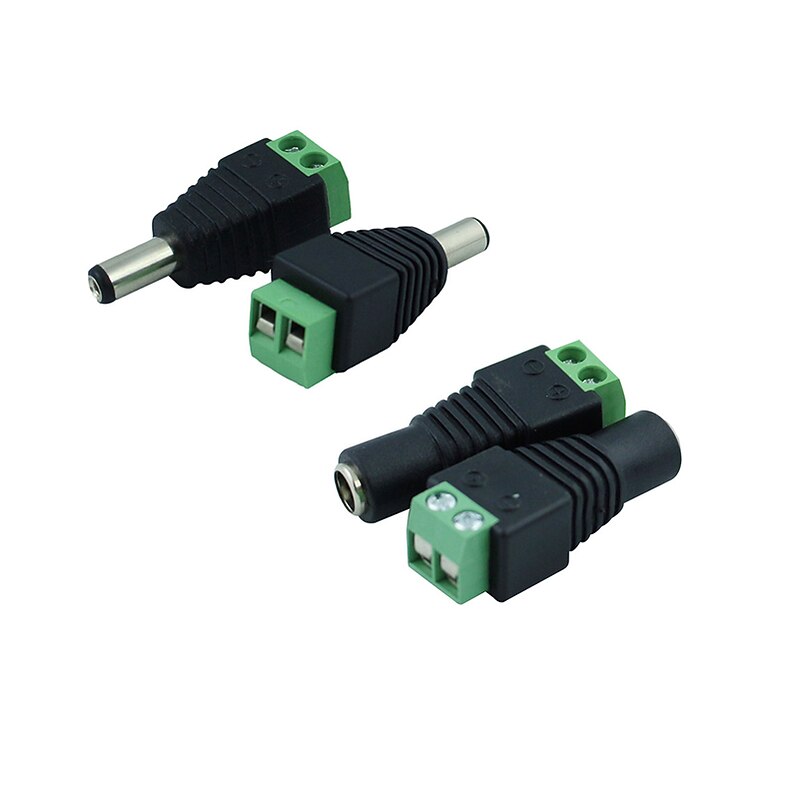 10Pcs 5 Female 5 Male DC Connector 2.1*5.5mm Power Jack Adapter Plug Cable Connector For Single Color Led Tape3