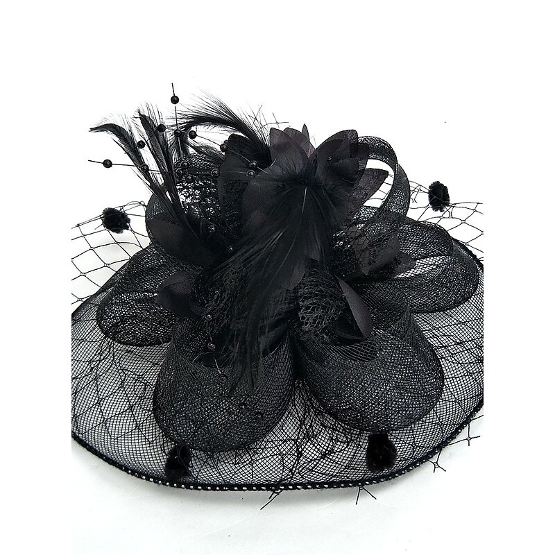 Feather / Net Fascinators Kentucky Derby Hat / Flowers / Hats with Feathers / Fur / Floral 1PC Wedding / Special Occasion / Ladies Day Headpiece3