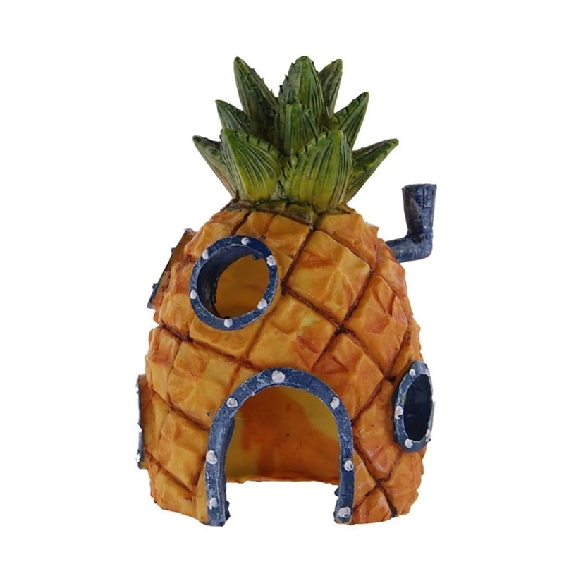 Mini Aquarium Fish Tank Ornaments Cartoon Pineapple House for Fish Tank Aquarium Decoration Aquarium Home Accessories2