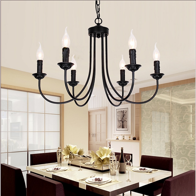 62 cm Candle Style Chandelier Metal Painted Finishes Traditional / Classic 110-120V 220-240V