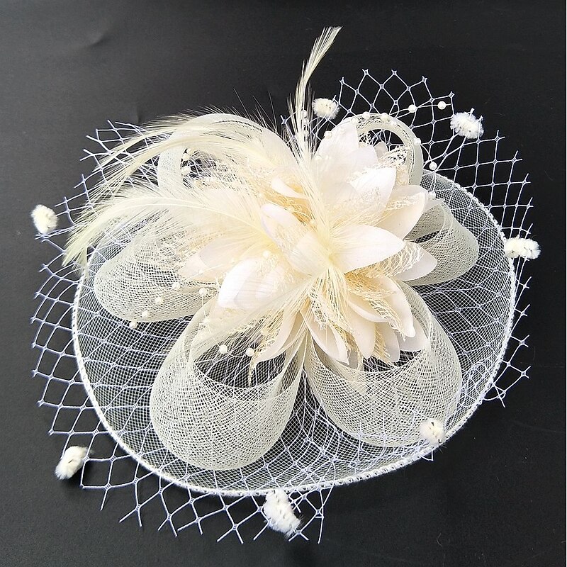 Feather / Net Fascinators Kentucky Derby Hat / Flowers / Hats with Feathers / Fur / Floral 1PC Wedding / Special Occasion / Ladies Day Headpiece
