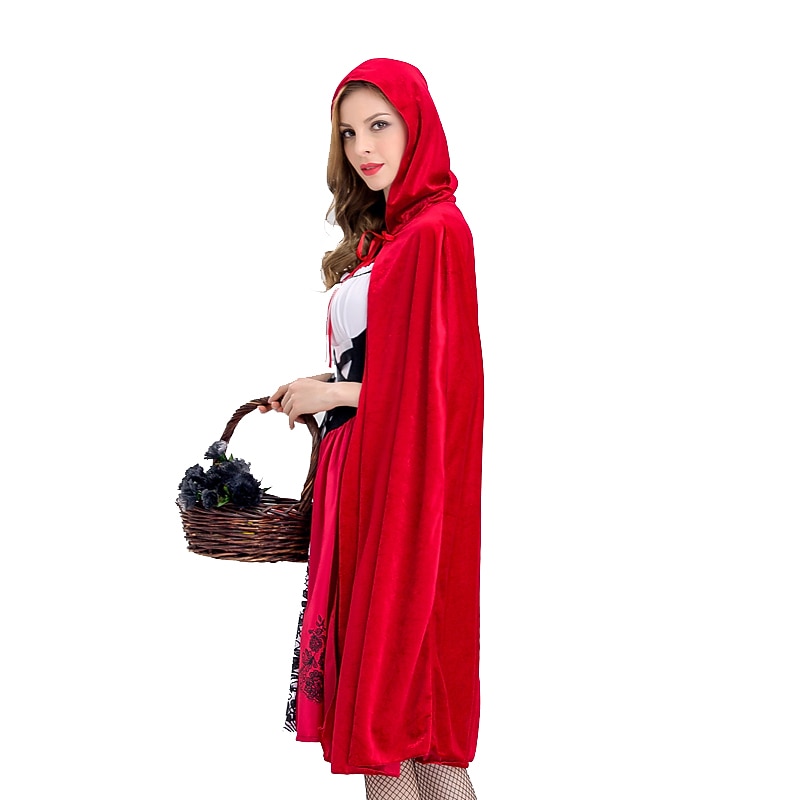 Little Red Riding Hood Halloween Dress Cape Cosplay Costume Carnival Costume Vacation Dress Adults' Women's Female Christmas Halloween Carnival Easy Halloween Costumes Dress Up4