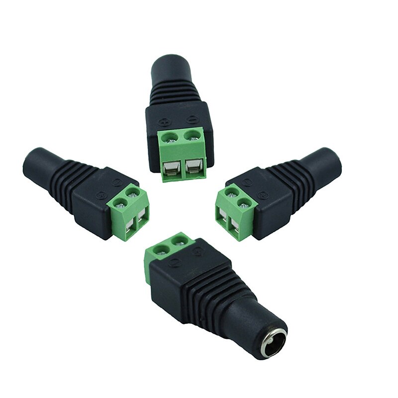 10Pcs 5 Female 5 Male DC Connector 2.1*5.5mm Power Jack Adapter Plug Cable Connector For Single Color Led Tape2