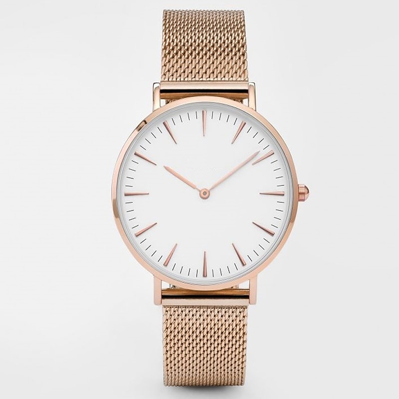 Quartz  Analog Quartz Minimalist Casual Classic Stainless Luxury Rose Gold Watch  Bracelet Watches Top Brand Ladies Casual Quartz Watch Steel Women's Wristwatch