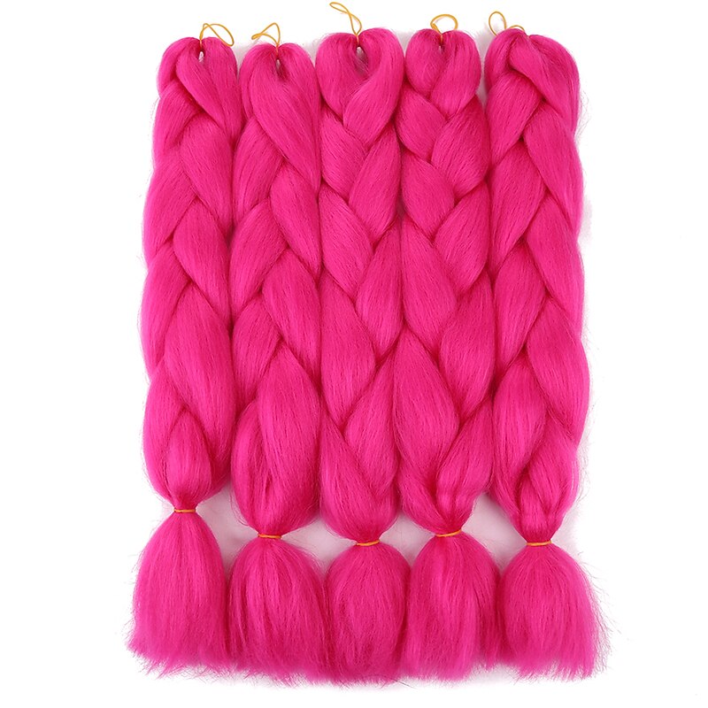 Crochet Hair Braids Jumbo Box Braids Black Dark Brown Synthetic Hair Long Braiding Hair 6pcs 3pcs 1pc3