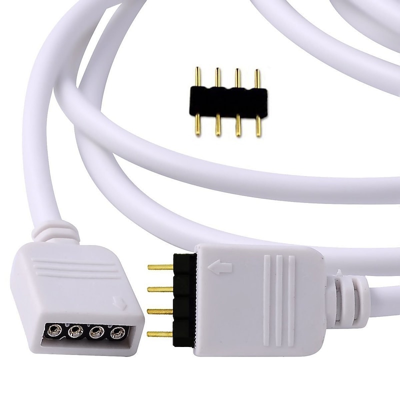2pcs 4 pin RGB Extension Cable LED Strip Light DIY Connector Cable for SMD 5050 3528 2835 RGB 2m 6.6ft4