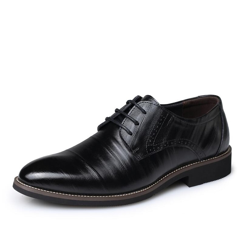 Men's Oxfords Derby Shoes Dress Shoes Business Classic Daily Office & Career Party & Evening Leather Cowhide Wear Proof Lace-up Black Yellow Blue Spring Fall4