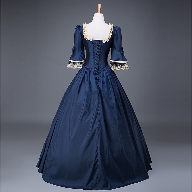 Plus Size Rococo Victorian Dress Cosplay Costume Masquerade Plus Size Normal Customized Cinderella Queen Victoria Lace Lace Print Ball Gown Fancy Dress Women's Royal Christmas Halloween Carnival3