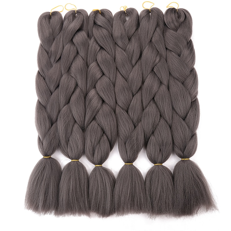 Crochet Hair Braids Jumbo Box Braids Black Dark Brown Synthetic Hair Long Braiding Hair 6pcs 3pcs 1pc4