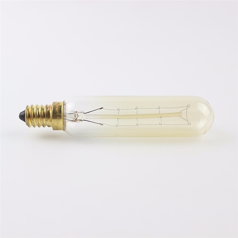 6pcs 40W Edison Vintage Incandescent Light Bulb E14 T10 Dimmable Decorative Antique Filament Lamp Bulb for Indoor Wall Hanging Ceiling Light Fixtures Amber Warm 220-240V4