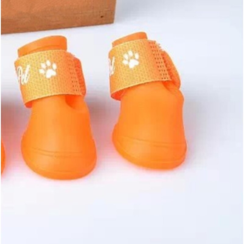 Dog Pets N / A Boots / Shoes Waterproof Solid Colored For Pets PU Leather slip resistant Purple2