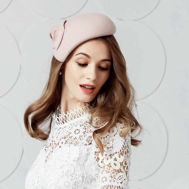 Vintage Style Elegant Wool Fascinators / Hats / Headwear with Pure Color 1PC Wedding / Special Occasion / Party / Evening Headpiece2