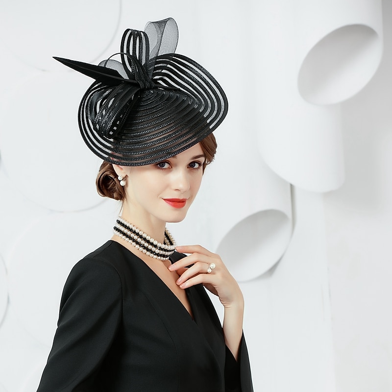 Fascinators Kentucky Derby Hat Headwear Tulle Feather Saucer Hat Tea Party Horse Race Ladies Day Melbourne Cup With Floral Headpiece Headwear2