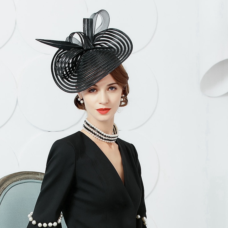 Fascinators Kentucky Derby Hat Headwear Tulle Feather Saucer Hat Tea Party Horse Race Ladies Day Melbourne Cup With Floral Headpiece Headwear