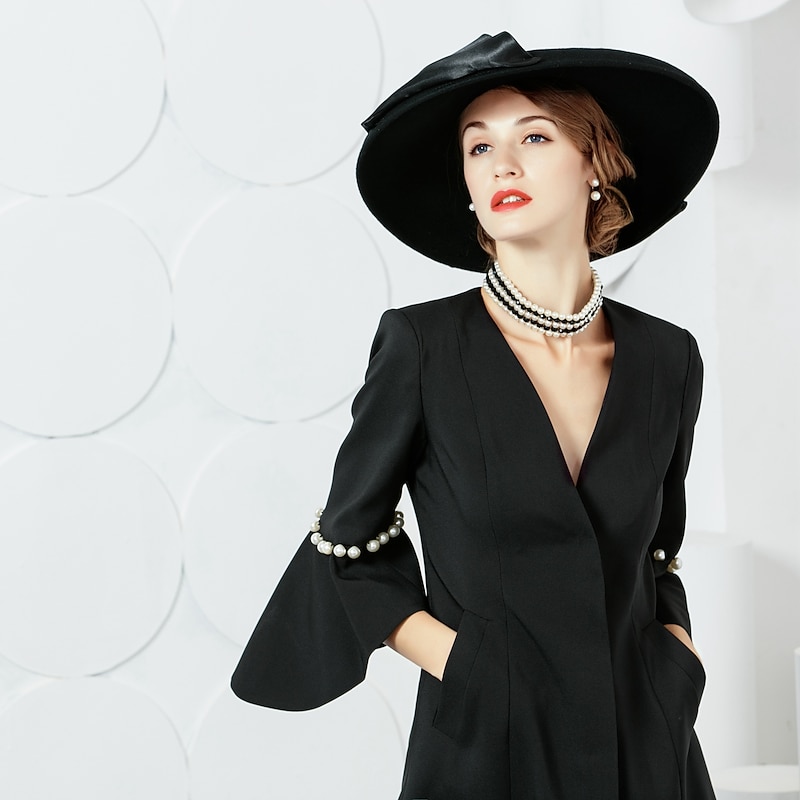 Women's Wedding Party Hats Elegant Classical Feminine Style Wool Silk Hats Headpiece for Tea Party Ladies Day Headpiece Headwear4