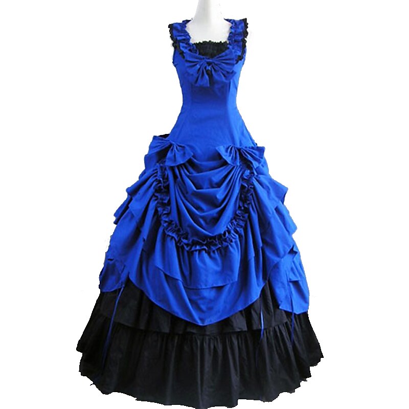 Dress Victorian Medieval 18th Century Ankle Length Long Length Dress Party Costume Masquerade Plus Size Normal Customized Patchwork Ball Gown Fancy Dress Women's Party Prom Carnival of Venice - Main Image