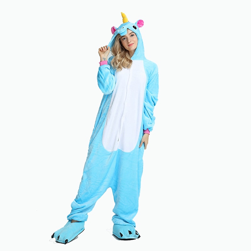 Kid's Adults' Kigurumi Pajamas Nightwear Camouflage Unicorn Flying Horse Pony Animal Onesie Pajamas Velvet Mink Cosplay For Boys Girls' Men and Women Christmas Animal Sleepwear Cartoon Festival3