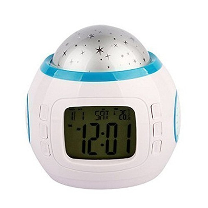 Sky Projector Star Light Music Alarm Clock for Children Color-Changing Birthday Gift AAA Batteries Powered2
